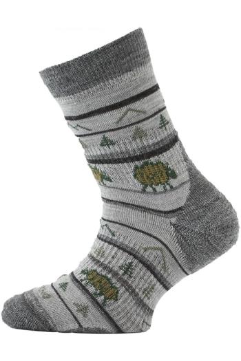 Lasting dětské merino ponožky TJL šedé Velikost: (29-33) XS ponožky