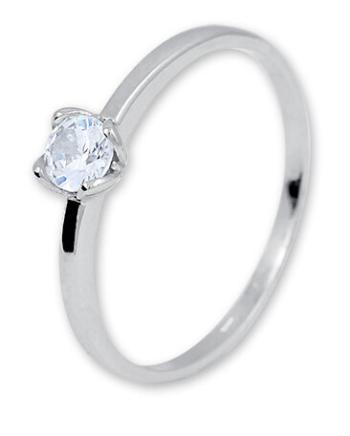 Brilio Zásnubní prsten z bílého zlata se zirkonem 226 001 01077 07 62 mm
