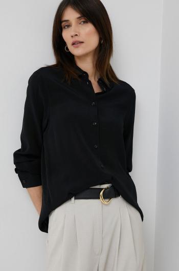 Košile Seidensticker dámská, černá barva, regular, s klasickým límcem