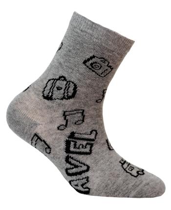 Chlapecké vzorované ponožky WOLA TRAVEL šedé Velikost: 27-29