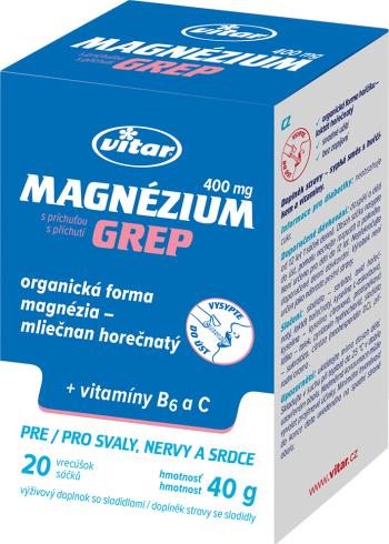 Vitar Magnézium 400 mg+vitamin B6+vitamin C grep 20 sáčků