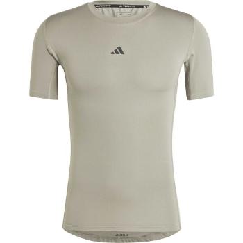 adidas TECHFIT COMPRESSION TRAINING T-SHIRT Pánské fitness triko, šedá, velikost