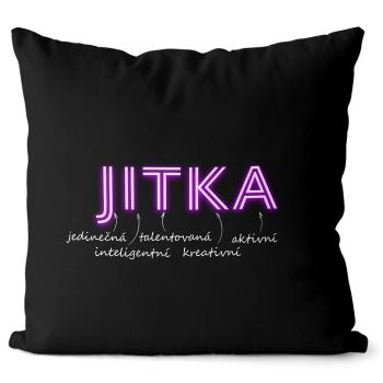 Polštář Ženská jména - NEON (Velikost: 55 x 55 cm, Jméno: Jitka)