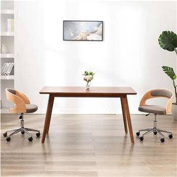 Otočná jídelní židle taupe ohýbané dřevo a textil (287426)