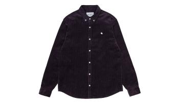 Carhartt WIP L/S Madison Cord Shirt Dark Iris / Black bordová I029958_0L0_XX