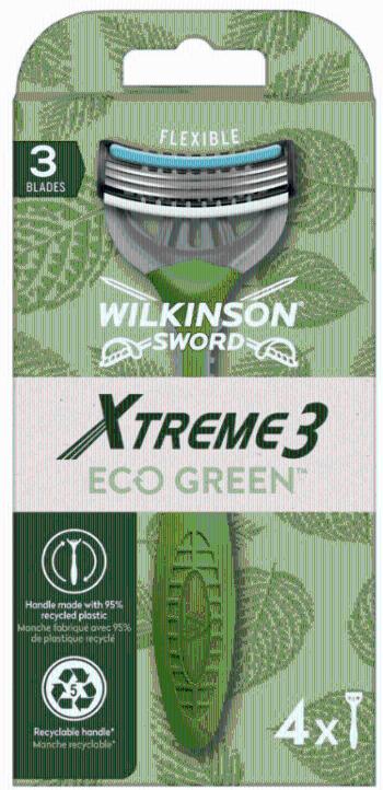 Wilkinson Xtreme3 ECO Green - Jednorázový holicí strojek 4 ks