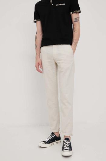 Plátěné kalhoty Tom Tailor pánské, béžová barva, jednoduché
