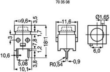 Tlačítko TRU COMPONENTS DS660S-S BK, 100 V, 1 A, černá, 1 ks