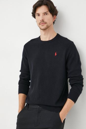 Bavlněný svetr Polo Ralph Lauren pánský, černá barva, lehký