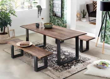 Jídelní stůl TABLES & BENCHES DARK CURVE-RECTANGLE – 140 × 80 × 77 cm