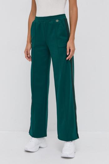 Kalhoty Twinset dámské, zelená barva,