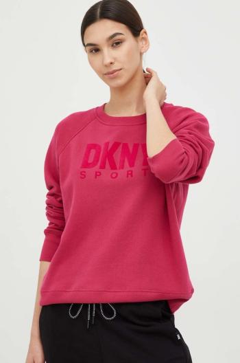 Mikina Dkny dámská, růžová barva, s aplikací