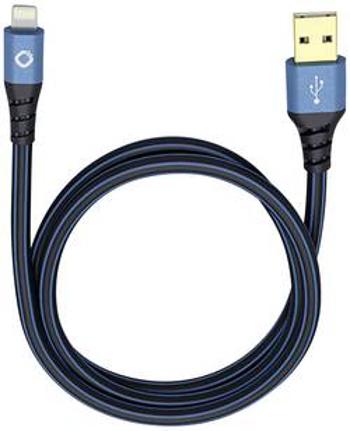 IPad/iPhone/iPod datový kabel/nabíjecí kabel Oehlbach 9320, 25.00 cm, modrá, černá