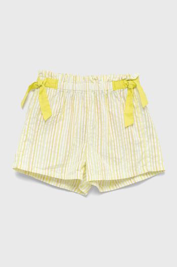 Dětské bavlněné šortky United Colors of Benetton žlutá barva, vzorované