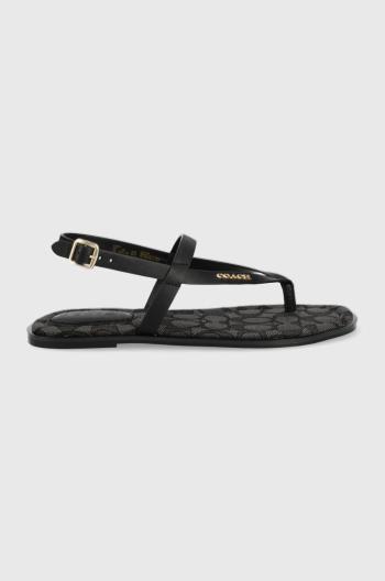 Kožené sandály Coach Josie Leather dámské, černá barva