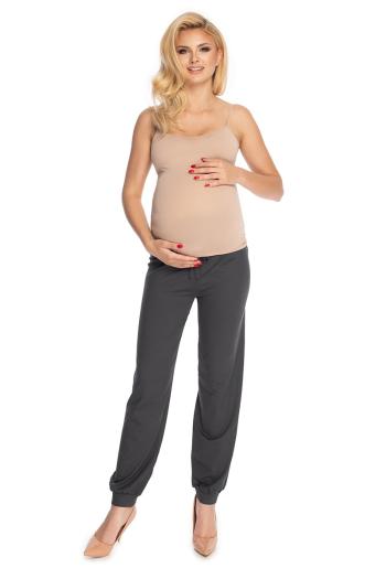 Tmavě šedé těhotenské kalhoty 0176