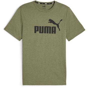 Puma ESSENTIALS HEATHER TEE Pánské sportovní triko, khaki, velikost