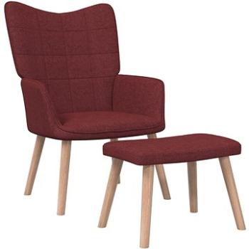 Relaxační židle se stoličkou vínová textil, 327938 (327938)