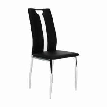 Kondela Židle, černá / bílá ekokůže + chrom nohy, SIGNA