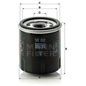 MANN-FILTER W68 pro vozy RENAULT (W68)