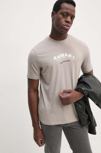 Tričko Armani Exchange béžová barva, s potiskem, 6DZTHV ZJE6Z