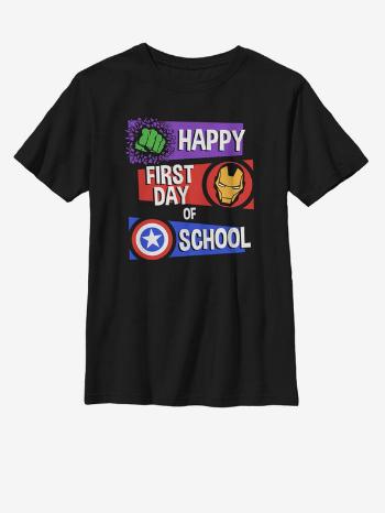 ZOOT.Fan Marvel Happy First Day Of School Triko dětské Černá