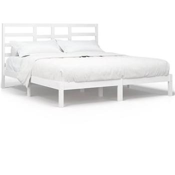 Rám postele bílý masivní dřevo 200 × 200 cm, 3105816 (3105816)