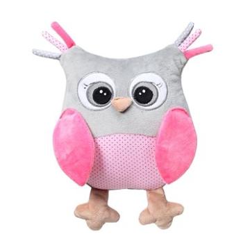 BabyOno Plyšová hračka s chrastítkem Owl Sofia - růžová (5901435409473)