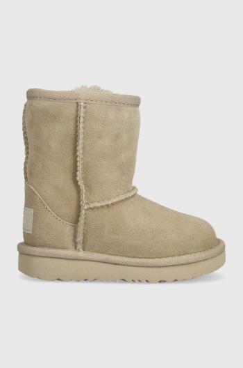 Dětské semišové sněhule UGG T CLASSIC II béžová barva