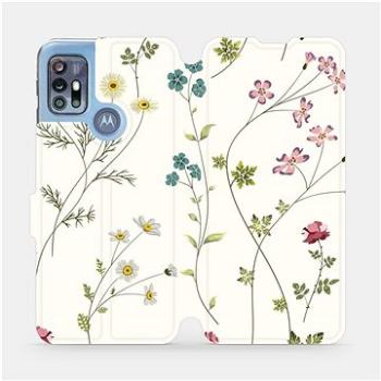Flipové pouzdro na mobil Motorola Moto G20 - MD03S Tenké rostlinky s květy (5903516705900)