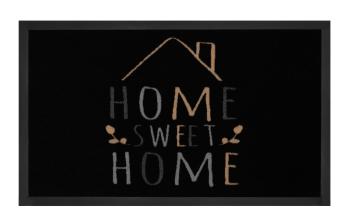 Hanse Home Collection koberce Protiskluzová rohožka Printy 103797 Black Creme - 45x75 cm Černá