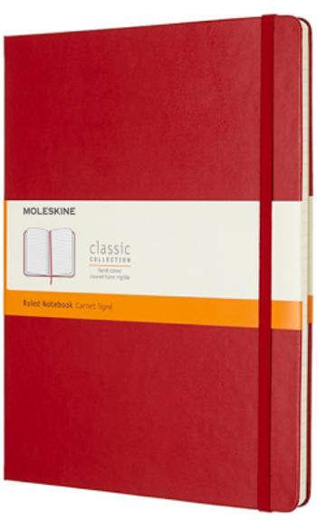 Moleskine Zápisník červený XL, linkovaný, tvrdý