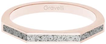 Gravelli Ocelový prsten s betonem Three Side bronzová/šedá GJRWRGG123 50 mm