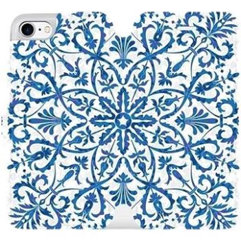 Flipové pouzdro na mobil Apple iPhone 7 - ME01P Modré květinové vzorce (5903226201778)