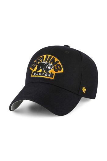 Čepice s vlněnou směsí 47brand NHL Boston Bruins černá barva, s aplikací, H-MVP01WBV-BKE