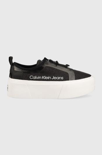 Tenisky Calvin Klein Jeans Vulcanized Flatform dámské, černá barva