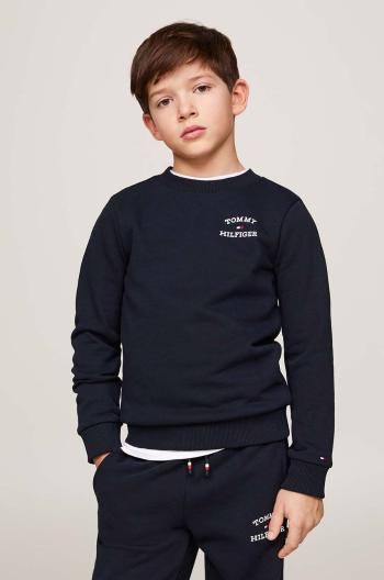 Dětská mikina Tommy Hilfiger černá barva, s potiskem