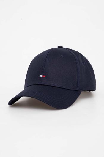 Bavlněná baseballová čepice Tommy Hilfiger tmavomodrá barva, s aplikací, AW0AW15785