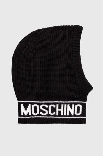 Vlněná kukla Moschino černá barva, M3136 65414