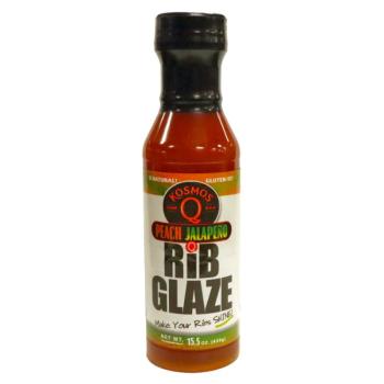 BBQ grilovací omáčka Peach Jalapeno Rib Glaze 439g Kosmo´s Q