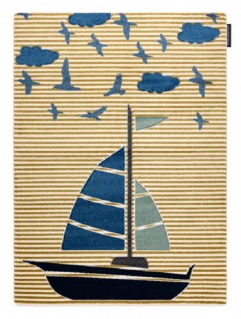 Dywany Łuszczów Dětský kusový koberec Petit Sail boat gold - 140x190 cm Žlutá