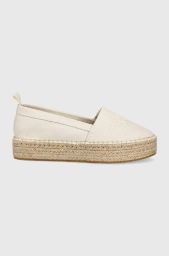 Espadrilky Calvin Klein Jeans béžová barva, na platformě