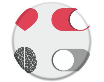 3D samolepky kruh - 5 kusů love ON brain OFF
