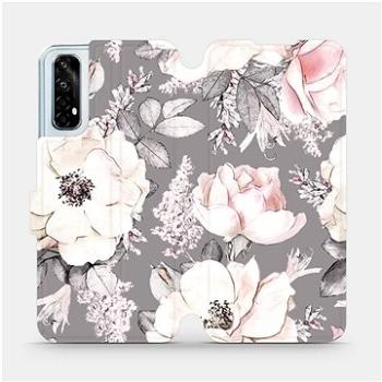 Flipové pouzdro na mobil Realme 7 - MX06S Květy na šedém pozadí (5903516410415)