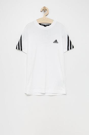 Dětské bavlněné tričko adidas Performance HF4843 bílá barva, s potiskem