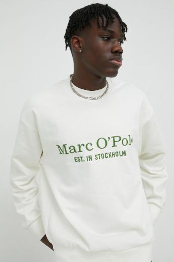 Bavlněná mikina Marc O'Polo pánská, béžová barva, s aplikací
