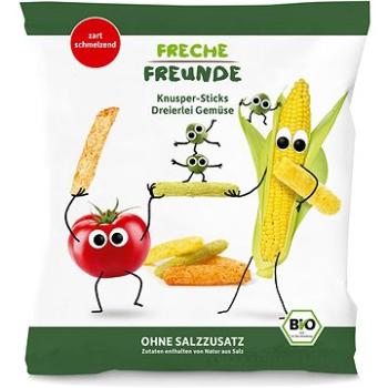 Freche Freunde BIO Zeleninové tyčinky s rajčetem, kukuřicí a hráškem 30 g (4260618524213)
