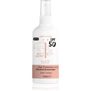 Naif Baby & Kids Mineral Sunscreen SPF 50 sprej na opalování pro děti od narození 100 ml