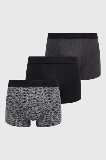 Boxerky Levi's 3-pack pánské, šedá barva