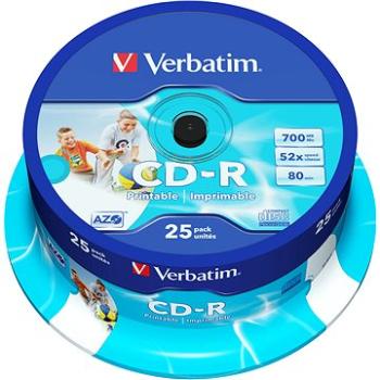 VERBATIM CD-R AZO 700MB, 52x, printable, spindle 25 ks (43439)